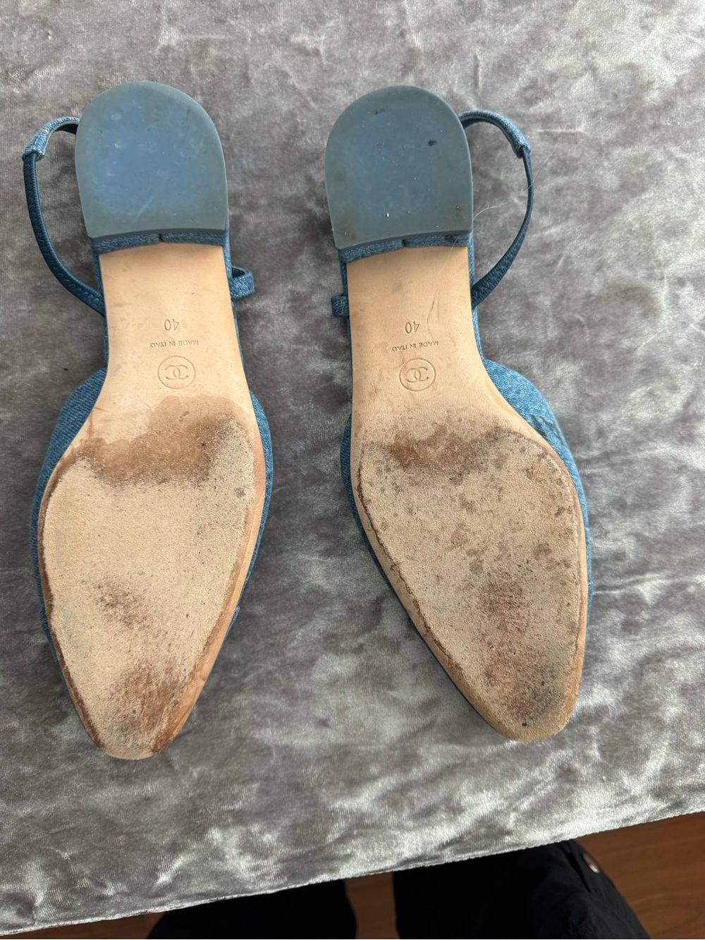 Chanel Denim Slingback Flats in Denim - Picture 6 of 6